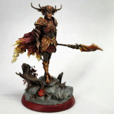 Picture of print of Tarniel wood elf king 32mm and 75mm pre-supported