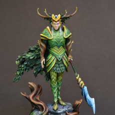 Picture of print of Tarniel wood elf king 32mm and 75mm pre-supported