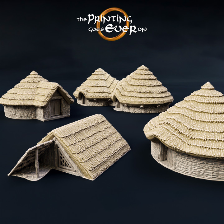 Primitive Village - 4 Iron Age Hut Models - Supportless's Cover