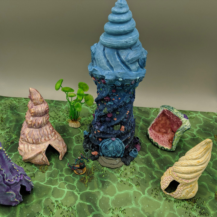 $10.00Aquatic Shell Homes and Coral Tower [SUPPORT-FREE]