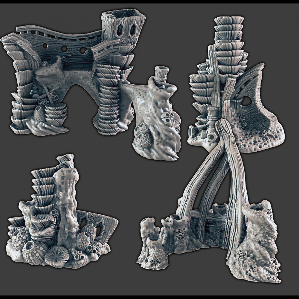 Image of Shipwreck Coral/Rock Scatter - Set 1 [SUPPORT-FREE]
