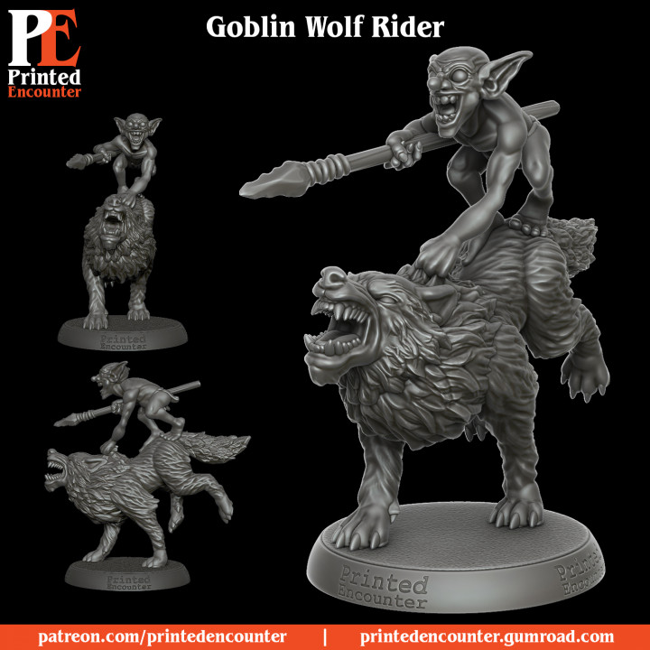Multiplicación De confianza Triplicar 3D Printable Goblin Wolf Rider B (pre-supported) by Printed Encounter