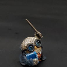 Picture of print of Young Owlkin Wizard Miniature - Pre-Supported