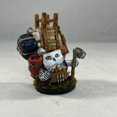 Picture of print of Owlkin Travelling Merchant Miniature - Pre-Supported