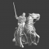 Mounted Teutonic Knight fighting from horseback image