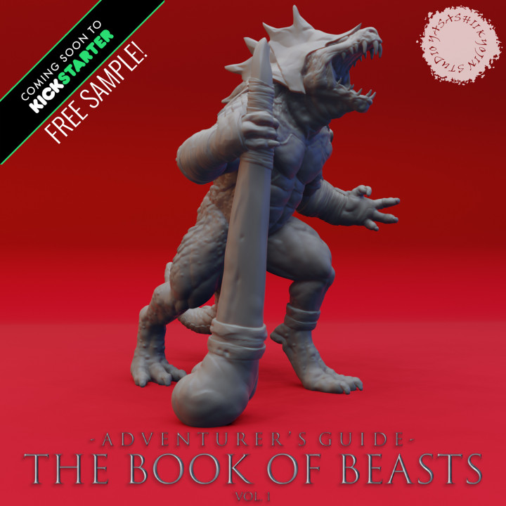 Lizardfolk War Chief - Book of Beasts KS Sample - Tabletop Miniature (Pre-Supported)