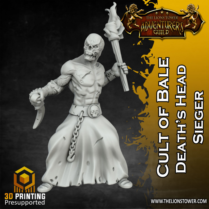 $5.00Cult of Bale - Death Head Sieger (32mm scale presupported miniature)