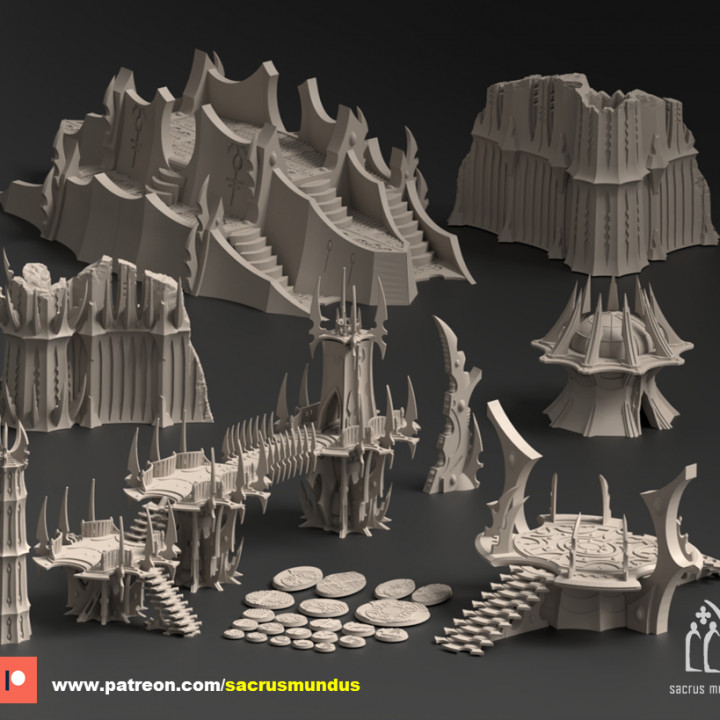 $18.95Arlengrad. Misty Star City. 3D Printing Designs Bundle. Scifi / Xenos / Dark Eldar Buildings. Terrain and Scenery for Wargames