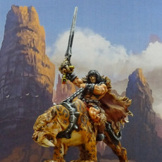 Picture of print of Barbarian mounted on Sabertooth