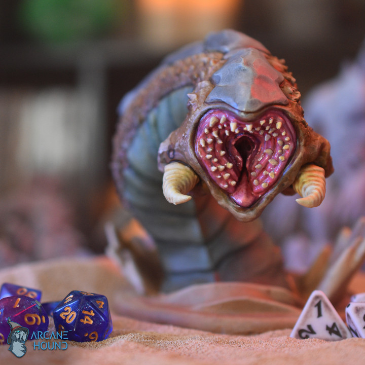 3D Printable Sand Worm - Support Free & Pre-Supported by Arcane Hound