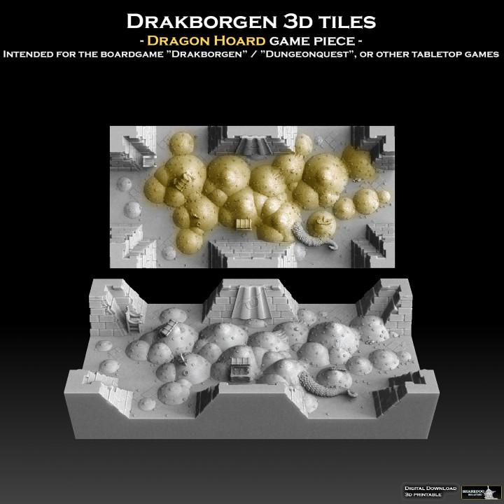 Drakborgen and Dungeonquest 3D Tile Set ROYALTY FREE VERSION 3D model 3D  printable
