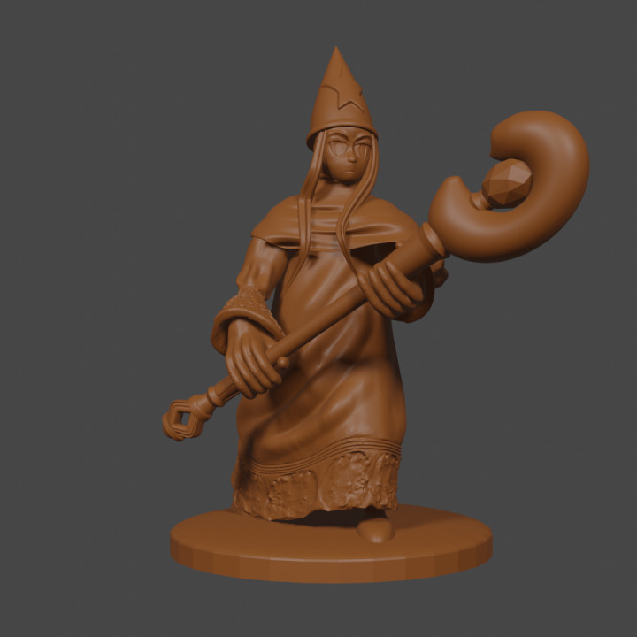 Final Fantasy Tactics inspired, female Time Mage, Tabletop DnD miniature,