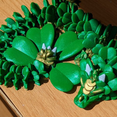 Picture of print of LUCKY CLOVER DRAGON, ST. PATRICK'S DAY ARTICULATING FLEXI WIGGLE PET, PRINT IN PLACE, FANTASY SHAMROCK DRAGON