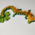 LUCKY CLOVER DRAGON, ST. PATRICK'S DAY ARTICULATING FLEXI WIGGLE PET, PRINT IN PLACE, FANTASY SHAMROCK DRAGON print image