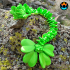 LUCKY CLOVER DRAGON, ST. PATRICK'S DAY ARTICULATING FLEXI WIGGLE PET, PRINT IN PLACE, FANTASY SHAMROCK DRAGON image