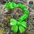 LUCKY CLOVER DRAGON, ST. PATRICK'S DAY ARTICULATING FLEXI WIGGLE PET, PRINT IN PLACE, FANTASY SHAMROCK DRAGON image