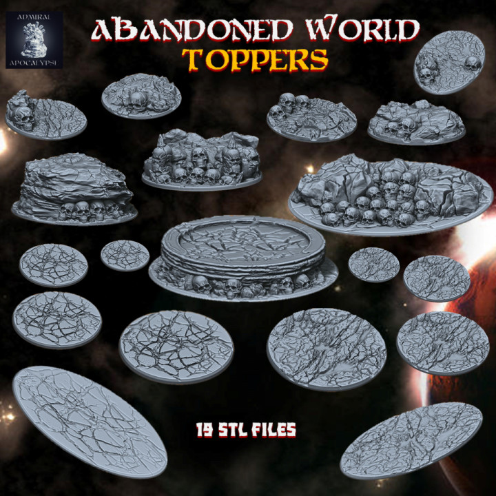 $8.00Abandoned World Toppers (19 stl files// decorated and plain)