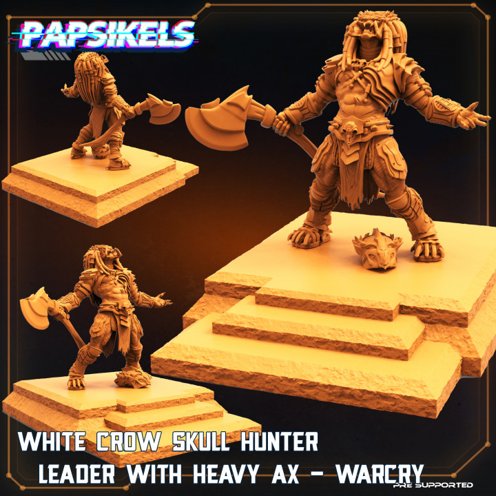 $5.99WHITE CROW SKULL HUNTER LEADER WITH HEAVY AXE WARCRY