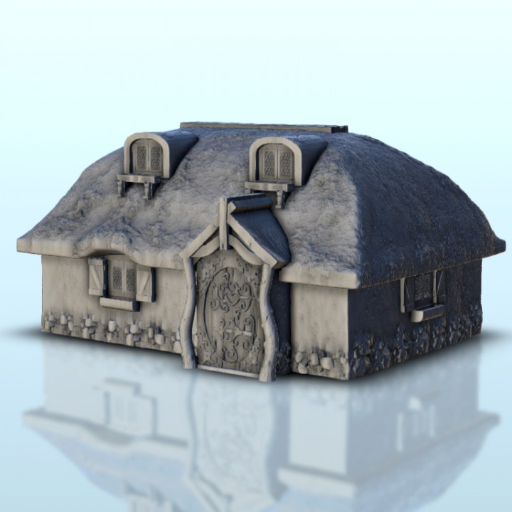 $2.30Medieval house with carved door 7 - Hobbit medieval scenery terrain wargame