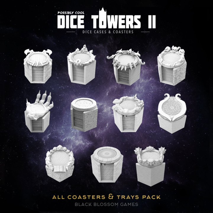 $39.99All Coasters & Trays Pack :: Possibly Cool Dice Tower 2