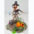 Hazel The Pumpkin Witch - 75mm Pin Up (Presupported) print image
