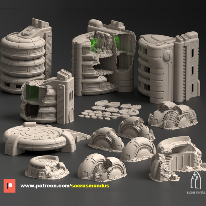 $18.95Talussa Prime. Shattered by Conflict 3D Printing Designs Bundle. Scifi / Futuristic / Tau Buildings. Terrain and Scenery for Wargames