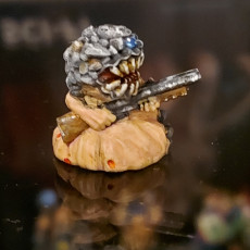 Picture of print of Killer rockworm with a shotgun *FREE miniature