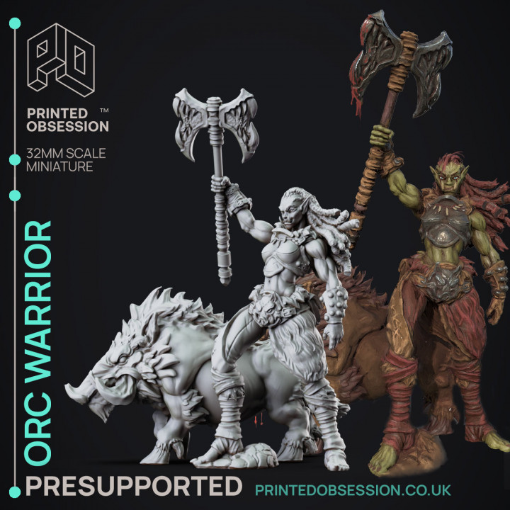 $4.00Orc Warrior - Female Orc Foundling - PRESUPPORTED - 32mm Scale