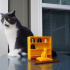 Desk shelf for Nespresso pods with a cat and a rat image