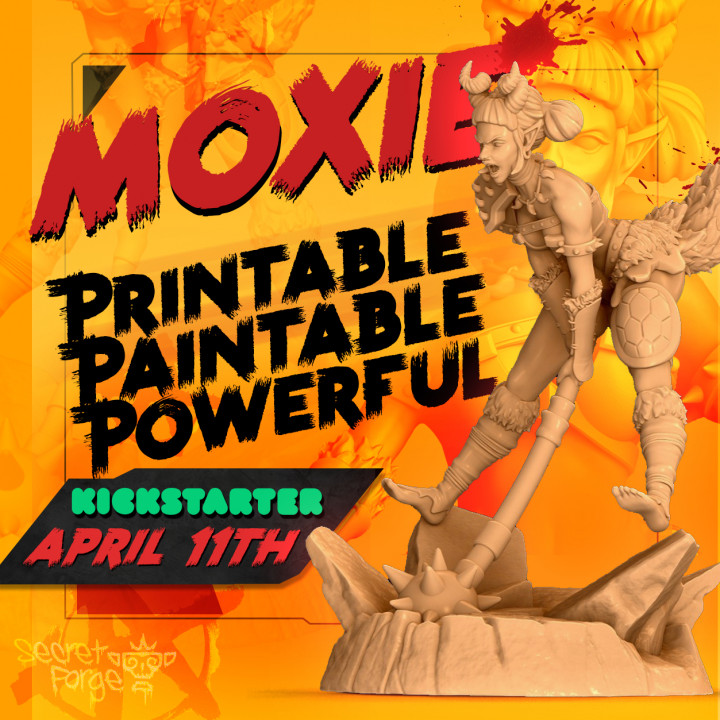 Femme Fatale Issue #001: Moxie the Brutale [ Female Tiefling Barbarian Pinup Miniature ]'s Cover