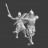 Medieval duel Novgorod warrior vs. crusader knight image