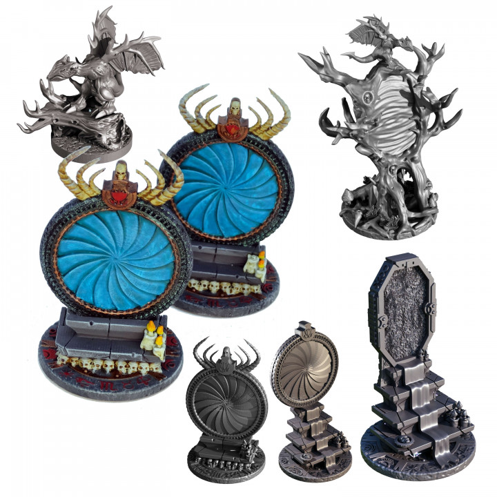 $4.45Portal/gate multiple miniature set with bonus fairy dragon portal guard/familiar
