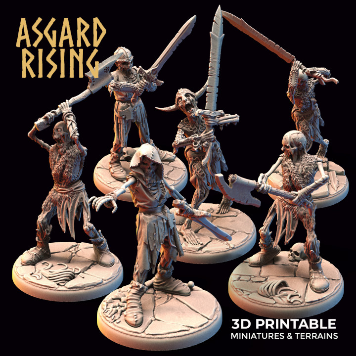 Barrow Wights Asgard Rising Skeleton Army  Miniatures D&D DnD Details about   Draugr Infantry 