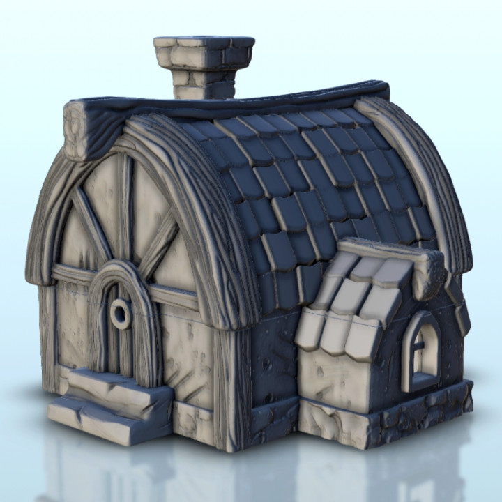 $2.30Medieval house with rounded roof and chimney 6 - Medieval scenery terrain wargame