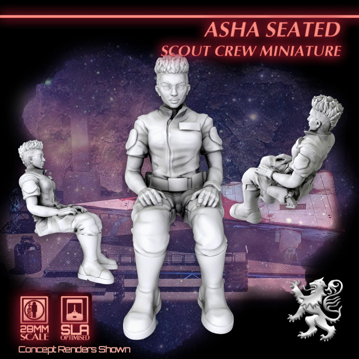 Asha Seated - Scout Crew Miniature's Cover