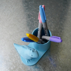 Picture of print of Friendly dinosaur pen holder