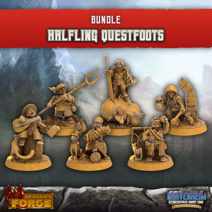 Halfling Questfoots x6 (STL Files Only)'s Cover