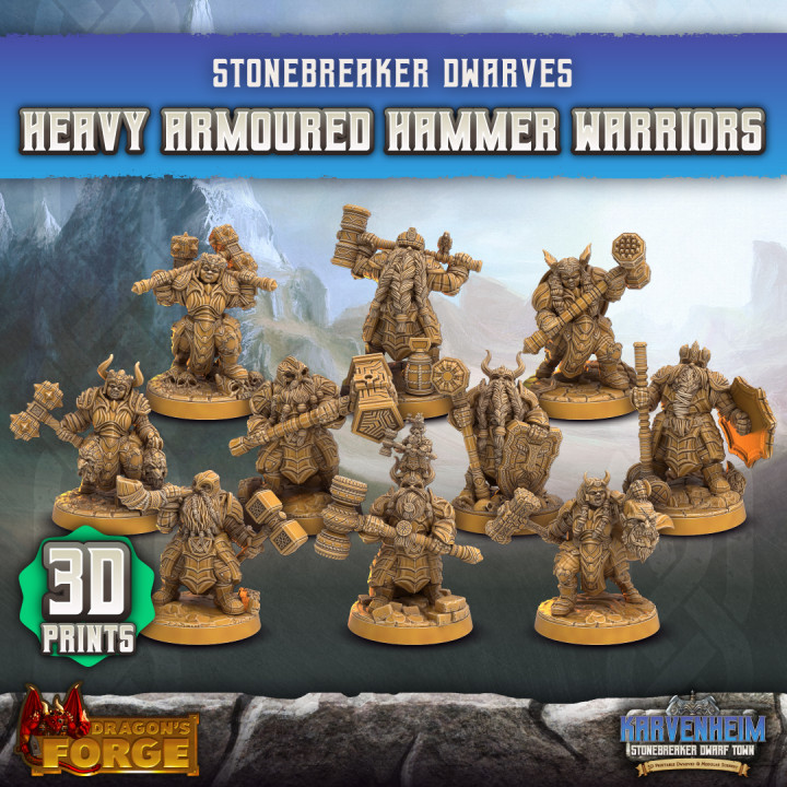 Heavy Armoured Hammer Warriors x10 (3D Prints)'s Cover