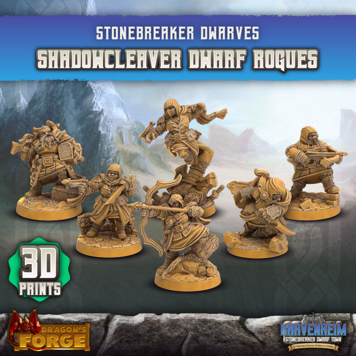 Shadowcleaver Dwarf Rogues x6 (3D Prints)'s Cover