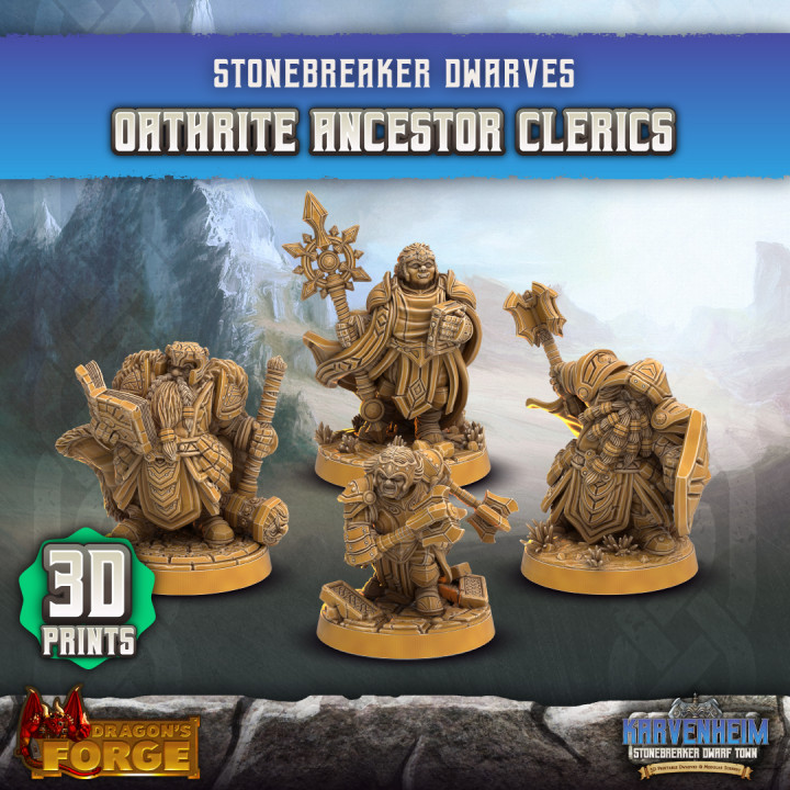 Oathrite Ancestor Clerics x4 (3D Prints)'s Cover