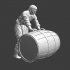 Medieval civilian rolling big barrel image