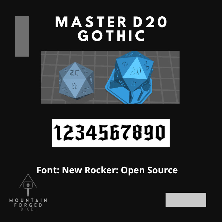 $5.00Master 20-sided Dice Gothic