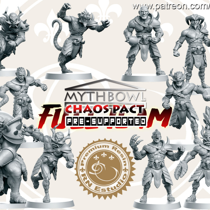 $49.00Chaos Pact Team16 miniatures Fantasy Football 32mm PRE-SUPPORTED