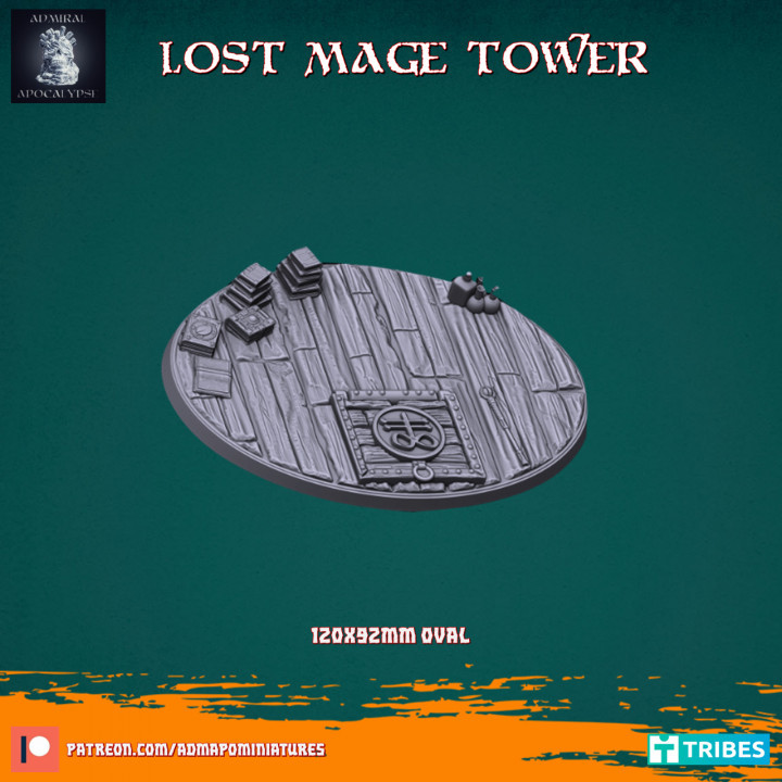$2.00Lost Mage Tower 120x92mm Large oval Base (Pre-supported)