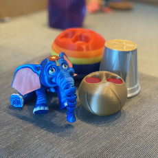 Picture of print of Cute Print-in-Place Circus Elephant