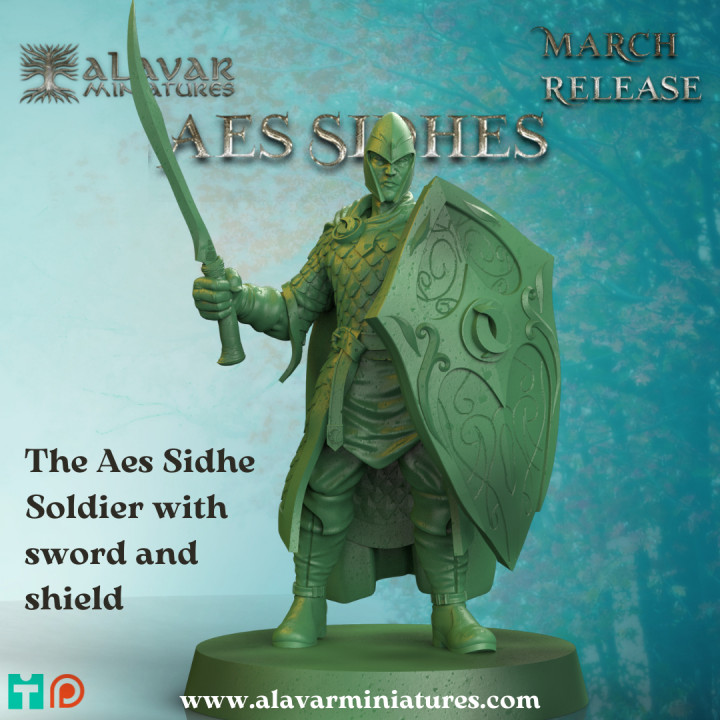 $4.00The Aes Sidhe Soldier with sword and shield