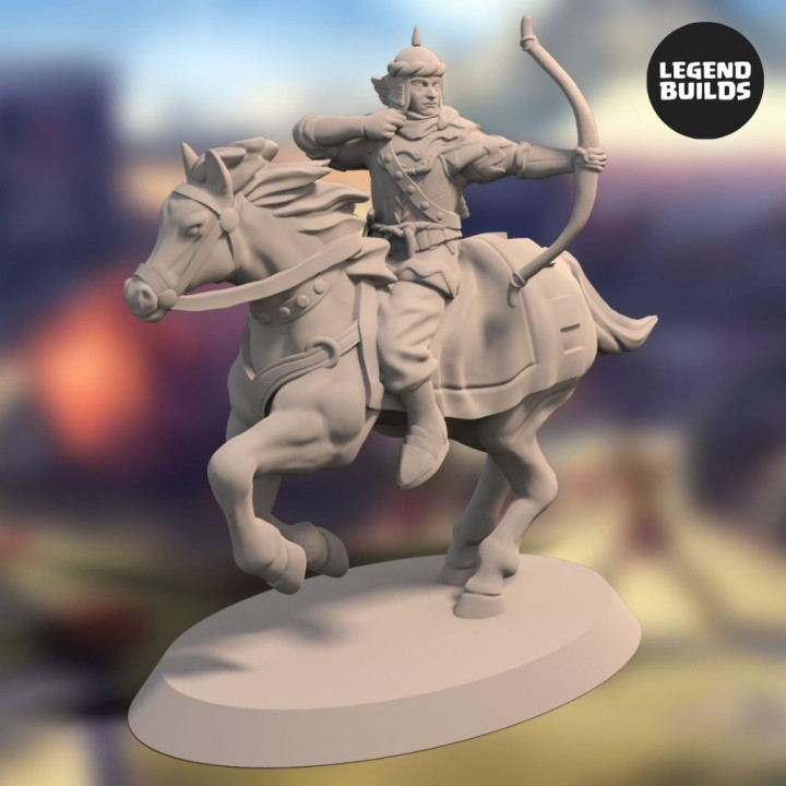 $2.99Light Cavalry of the Empire of Jagrad with Bow and Arrow – Pose 2 – 3D printable miniature – STL file