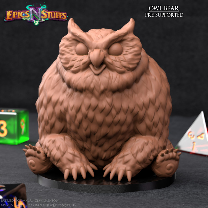 $4.99Owl Bear Miniature - Pre-Supported
