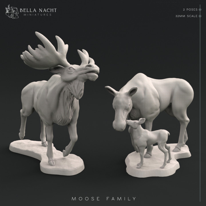 $5.00Moose Family | 32mm Scale | 2 Figures