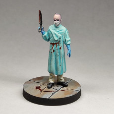Picture of print of Masked doctor with knife 7 (+ supported version) - Post-Apo Zombies universe 15mm 20mm 28mm 32mm 42mm
